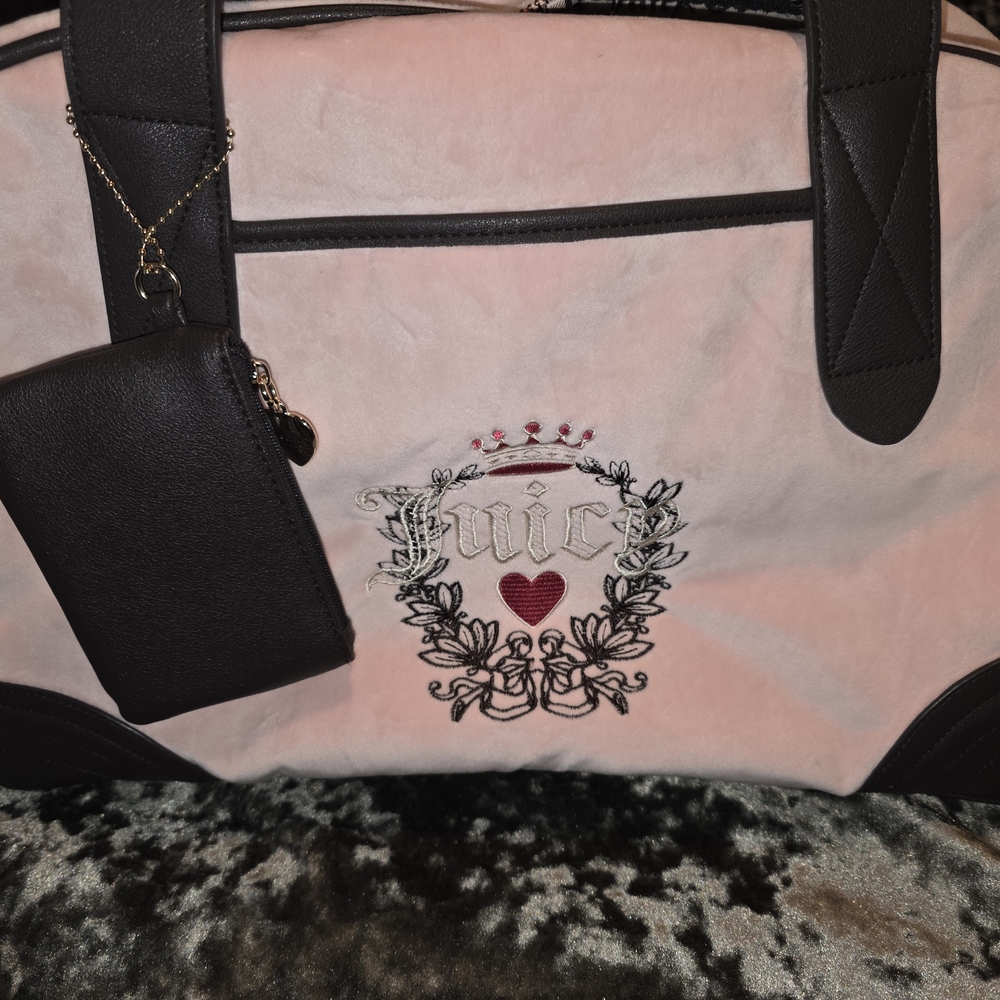Juicy Couture Pink and Brown Travel Bag